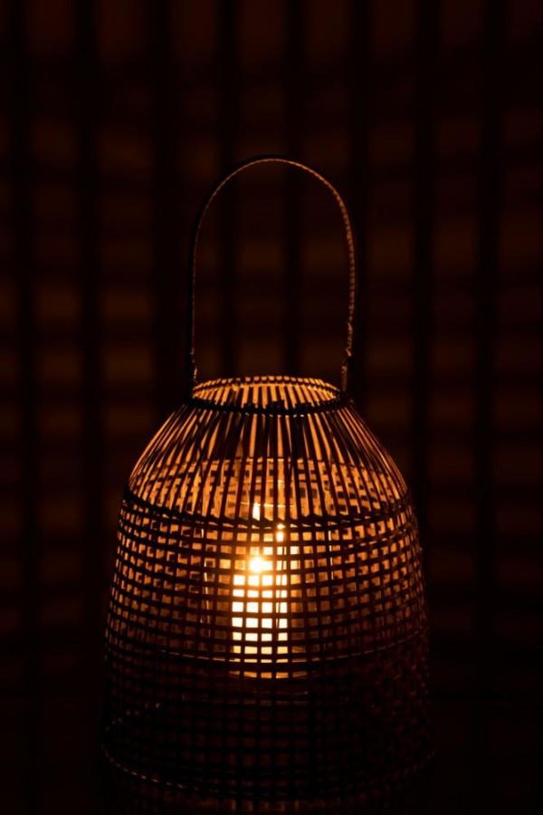 Lanterne en Cloche Bambou Marron