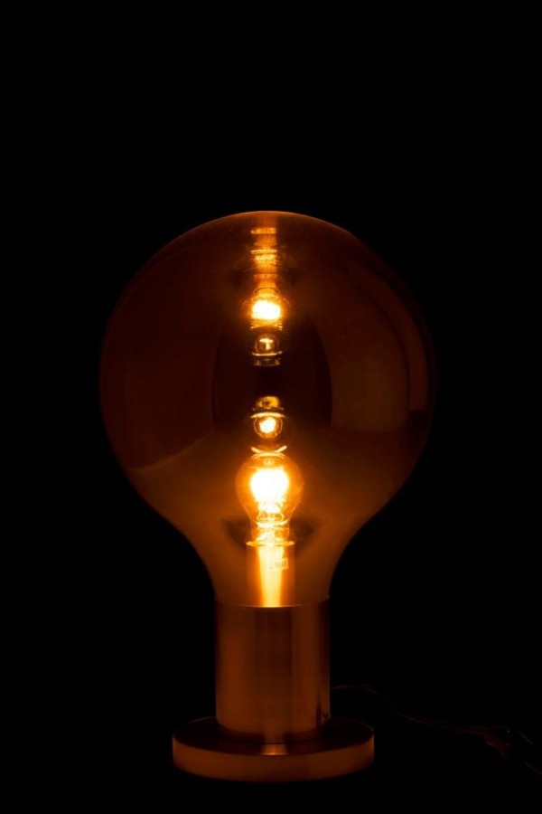 Lampe Globe Verre/Metal Or