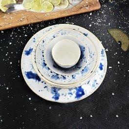 Assiette à dessert en porcelaine Marine