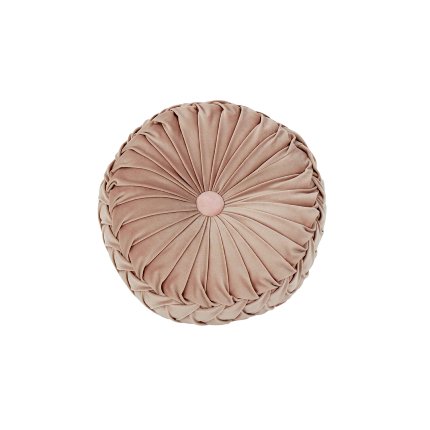 Coussin rose poudre velours rond